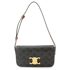 Céline Sac à main épaule Celine Triomphe Claude Marron Noir
