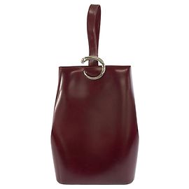 Borsa a tracolla Cartier Panthère in pelle rosso vino/bordeaux Bordò