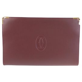 Pochette Cartier Must Line en cuir Bordeaux Bordeaux