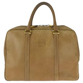 Loewe Anagram Beige Leather Briefcase Beige