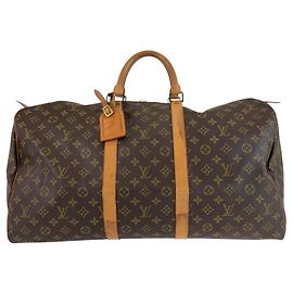Bolsa Boston Louis Vuitton Monogram Keepall 55 Marrom Monograma