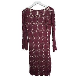 Robe en crochet Prada dos nu Rouge Bordeaux