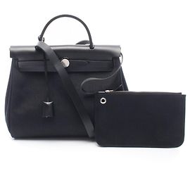 Hermès Sac à main 2-Way Hermes Herbag Zip PM en Noir Noir