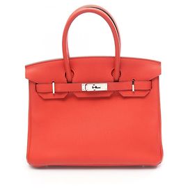 Hermès Hermes Birkin 30 Handbag in Red Togo Leather Red