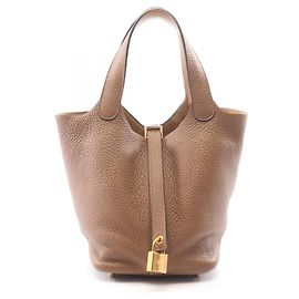 Hermès Bolsa Hermes Picotin Lock PM Eclat Marrom