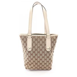 Gucci GG Canvas Tote Bag Beige Roh
