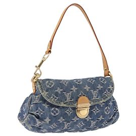 LOUIS VUITTON Monogram Denim Mini Preity Shoulder Bag Blue M95050 Auth 195231SAM Blue
