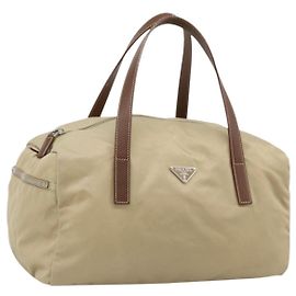 Borsa a Mano PRADA Nylon Beige Silver Auth 194328A Argento Beige