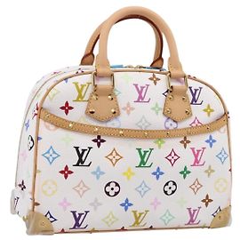 LOUIS VUITTON Monogram Multicolor Trouville Hand Bag White M92663 Auth 196798SM Blanco