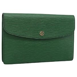 LOUIS VUITTON Epi Montaigne 27 Clutch Bag Green M52654 LV Auth 194230A Green