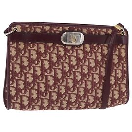 Borsa a tracolla Christian Dior Trotter Canvas Rosso Oro Auth 195662A Rosso D'oro
