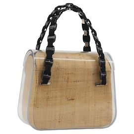 Borsa a mano Salvatore Ferragamo Vala Chain in plastica trasparente e argento Auth 195087V Argento Altro