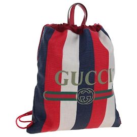 GUCCI Backpack Coated Canvas Red 473872 Auth 191969V Red