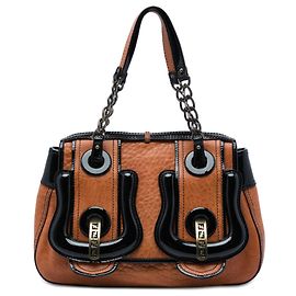 Sac à main Fendi B Bag Medium en cuir noir avec poignée supérieure Noir