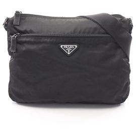 Bolsa de ombro Prada Triangle Logo preta Preto