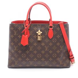 Saco Tote Louis Vuitton Flower Marrom Vermelho Monograma