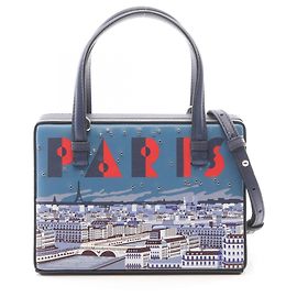 Bolsa Loewe Postal Small City Paris 2 em 1 Multicor Azul marinho