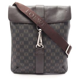 Bolsa de Ombro Loewe Anagram Marrom Preto