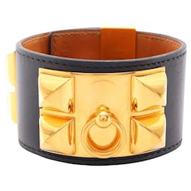 Hermès Hermes Collier de Chien Bangle Nero D'oro