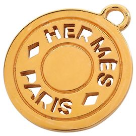 Hermès Collier pendentif plaqué or Hermes Doré