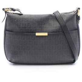Borsa a tracolla Fendi Zucchino Marrone Nero