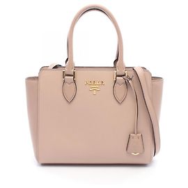 Prada Pink Leather 2-way Handbag Pink
