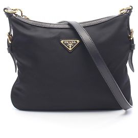 Borsa a tracolla Prada TESSUTO+SAFFIAN Nero