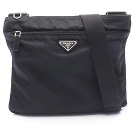 Bolsa Prada em nylon e couro preto Preto