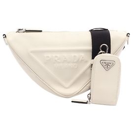 Bolsa de Ombro Prada Triangle Branco