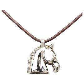 Hermès Colar com pingente Hermes Cheval Horse Prata