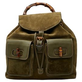 Sac à dos Gucci Bamboo Vert Kaki