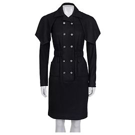 NWOT Chanel Black Double-Breasted Belted Dress - FR 36 Pre-owned Other