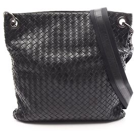Bottega Veneta Intrecciato Black Shoulder Bag Black