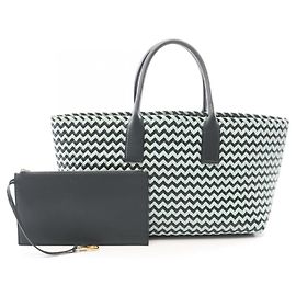 Sac cabas Bottega Veneta Intrecciato Bleu Vert