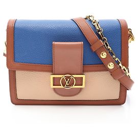 Bolsa de Ombro 2 em 1 Louis Vuitton Dauphine MM Marrom Azul Bege