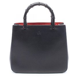 Bolsa Gucci Bamboo em couro preto Preto