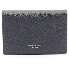 Yves Saint Laurent Leather Card Case Black