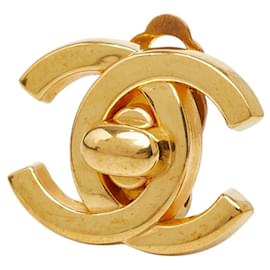 Orecchini vintage Chanel Coco Mark Turnlock Motif D'oro