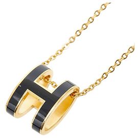 Hermès Collana con pendente Hermes Pop H Chain Nero D'oro