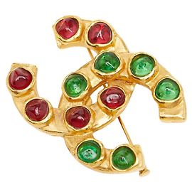 Broche Chanel Vintage Coco Mark Multicolor