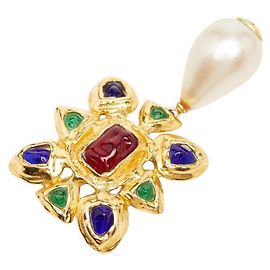 Chanel Vintage Mehrfarbige Strass-Brosche Mehrfarben