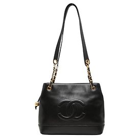 Chanel Coco Mark Chain Tote Bag Black