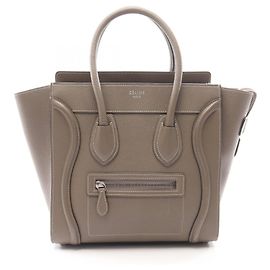 Céline Sac Cabas Celine Luggage Micro Shopper Beige