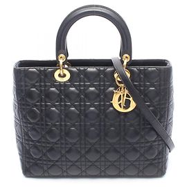 Christian Dior Lady Large 2-Way Handtasche Schwarz