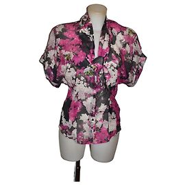 Paul Smith Black Label Blumenbluse Schwarz Pink Weiß Grün