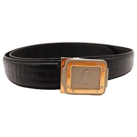 Cinto Cartier com fivela Preto Dourado