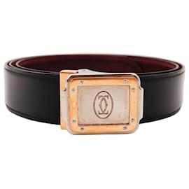 Cinto Cartier com fivela Double C Marrom Preto