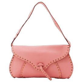 Céline Bolsa de ombro com tachas em couro rosa Celine Rosa