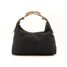 Sac Hobo Gucci en toile monogramme Noir