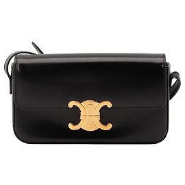 Céline Borsa a tracolla Celine Triomphe in pelle nera Nero